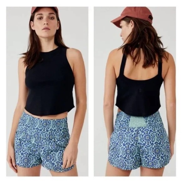 NWT! FP Movement by Free People The Way Home Turquoise Paisley Printed Shorts♥️ - Picture 1 of 11